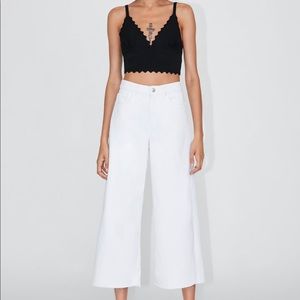 Zara High Waist Culotte Jeans